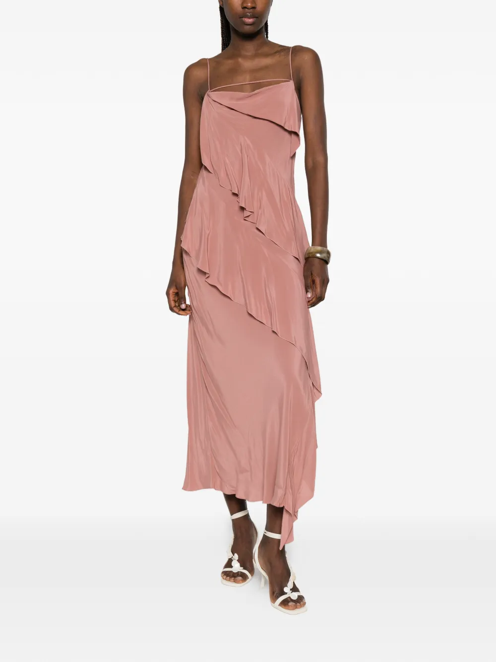 Patrizia Pepe Midi-jurk met ruches Roze