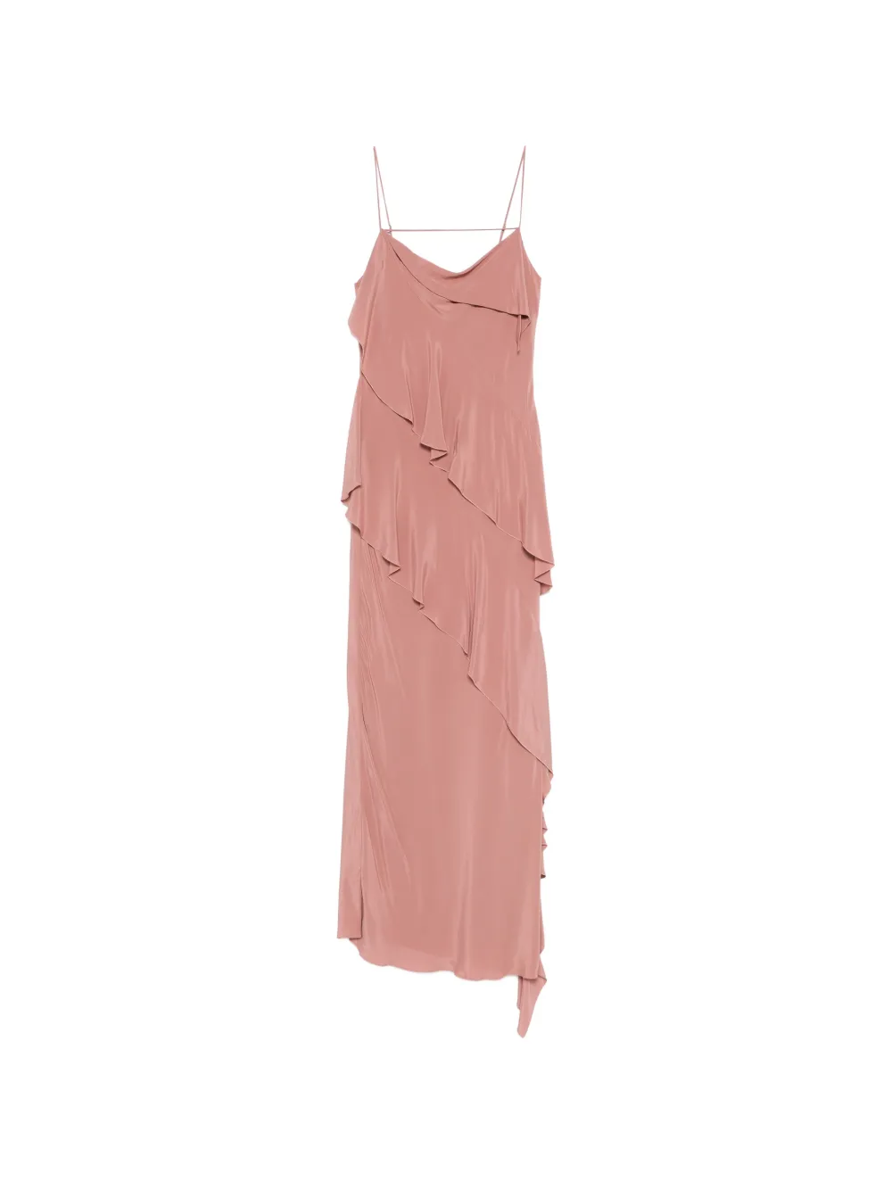 Patrizia Pepe ruffled-detail midi dress - Rosa