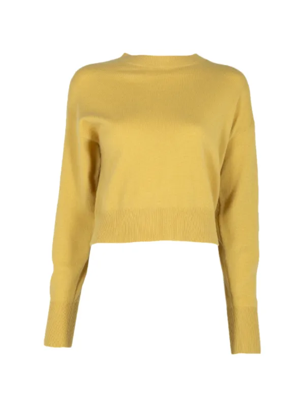 Le Kasha Menorca Cropped Round-neck Sweater in Yellow