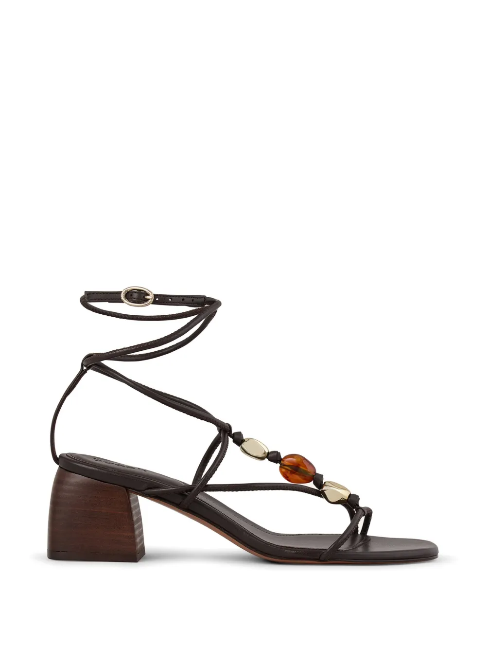 Ba&Sh Caya beaded ankle-tie sandals Bruin