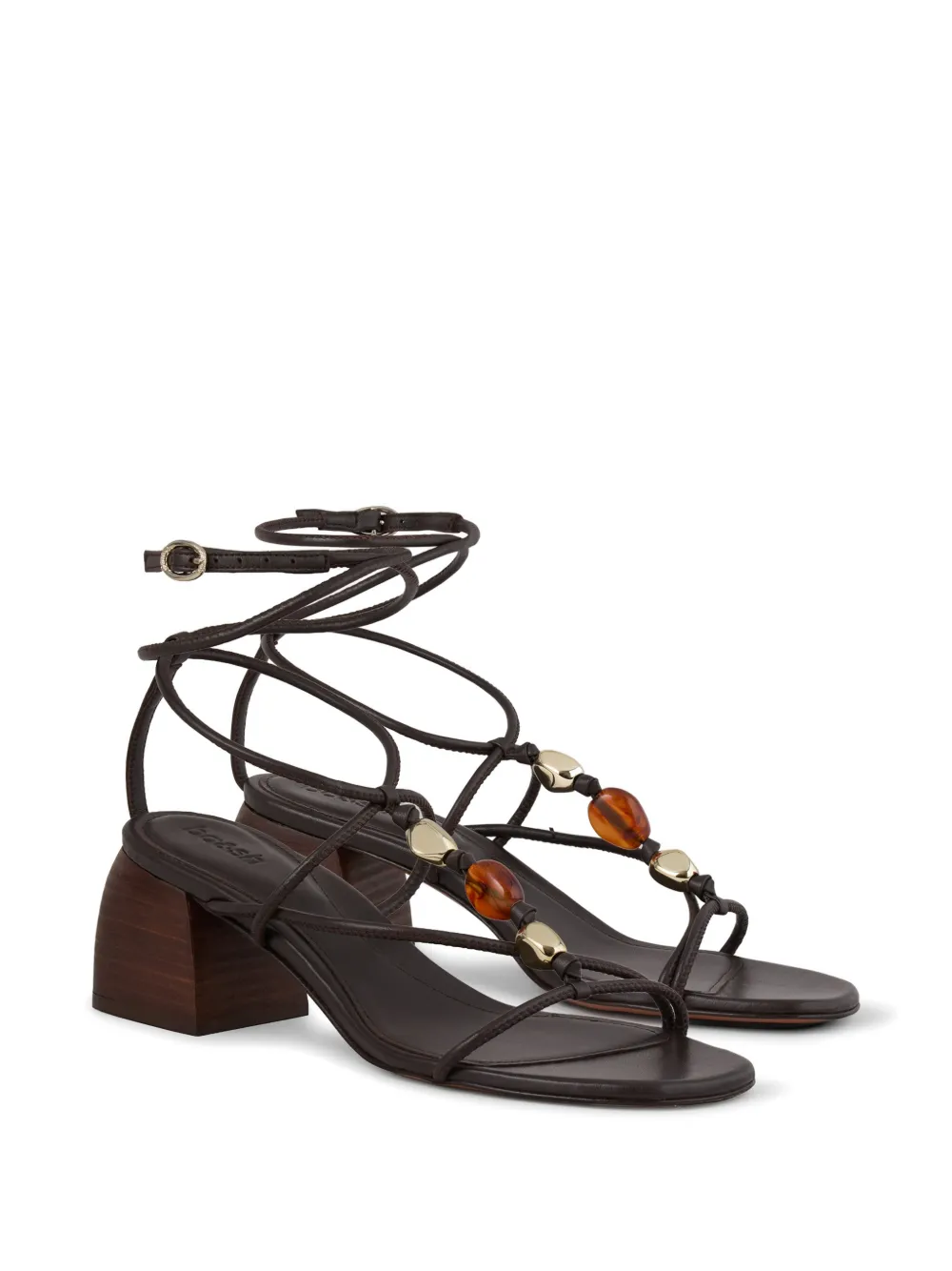 Ba&Sh Caya beaded ankle-tie sandals Bruin