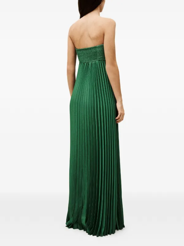 green pleated strapless dress KissProm main image 0