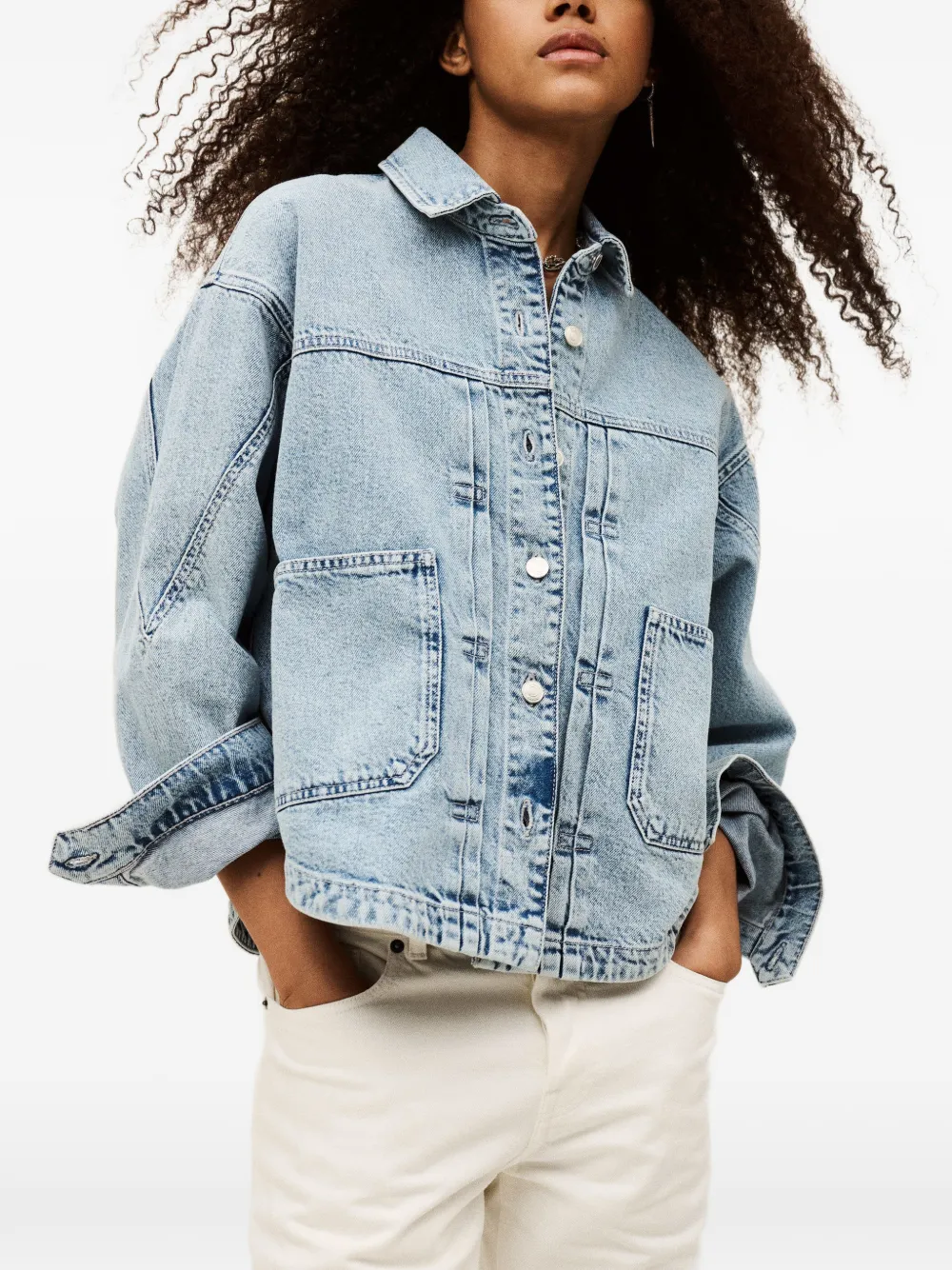 Ba&Sh Juno jack met opgestikte zak Blauw