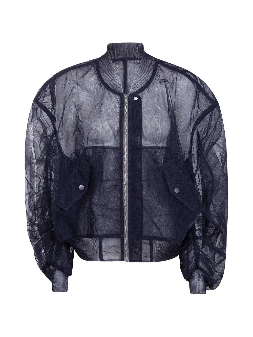 Rick Owens sheer bomber jacket - Nero