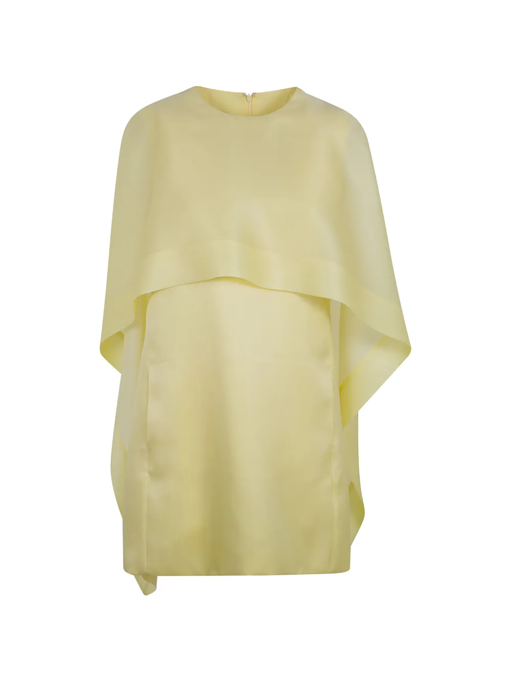 Alberta Ferretti layered cape-sleeve mini dress - Yellow