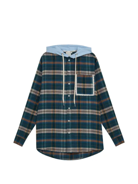 MISCI Camisa xadrez mangas longas com capuz