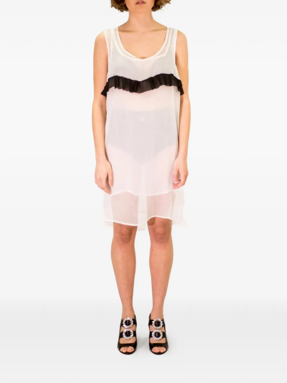 La-Rose ruffled mini dress - Toni neutri