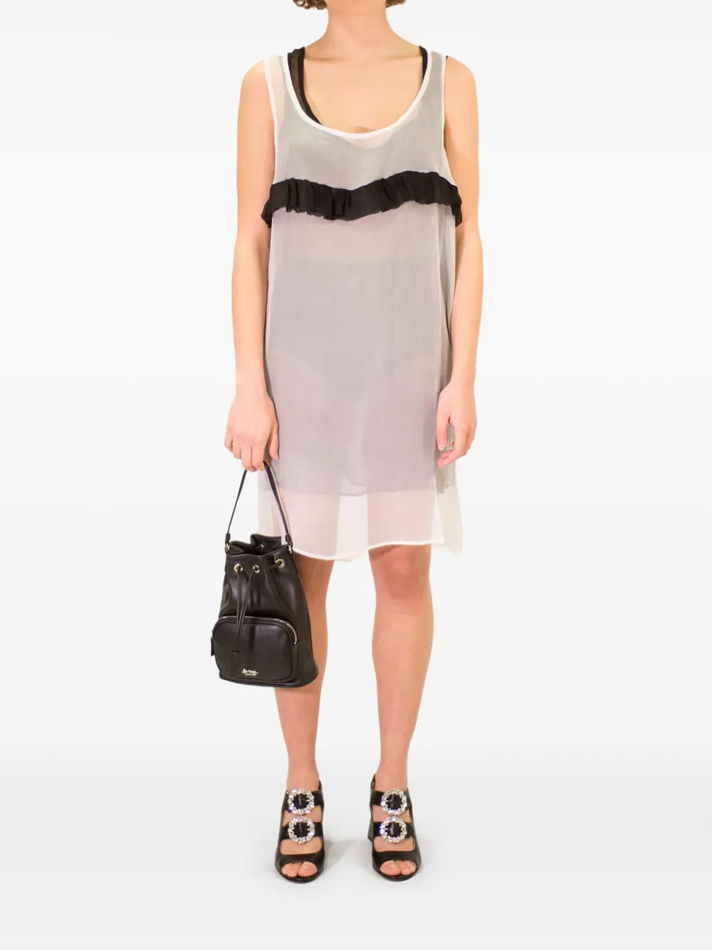  La-rose Ruffled Mini Dress - Neutrals 
