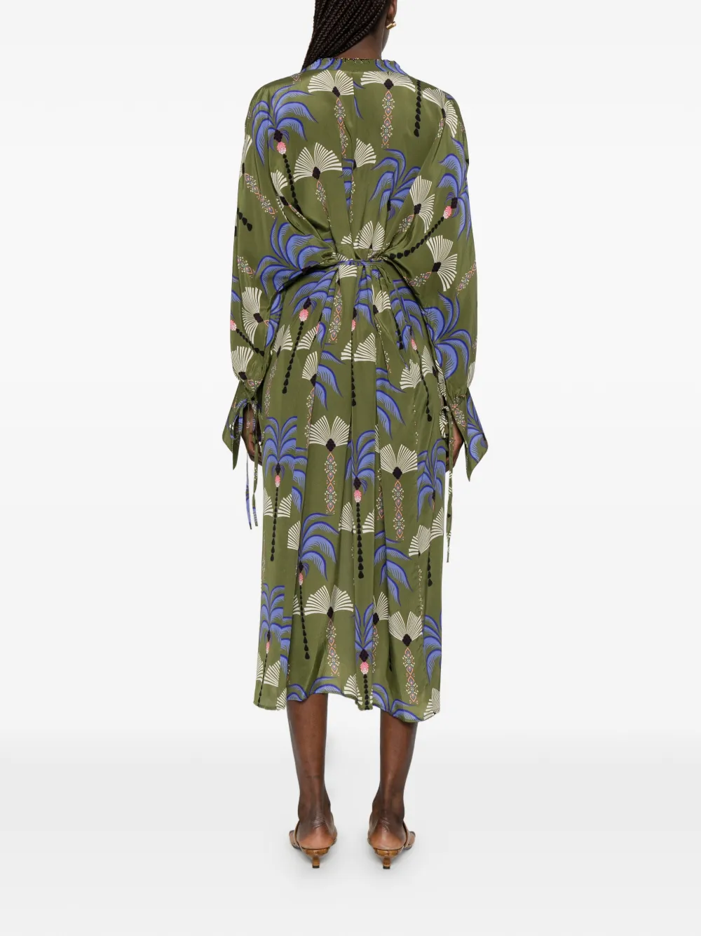 Anjuna Cassandra maxi-jurk met palm-print Groen