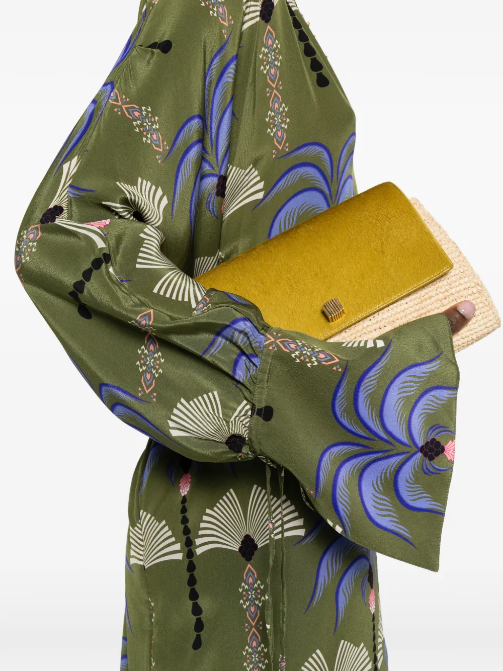Anjuna Cassandra maxi-jurk met palm-print Groen