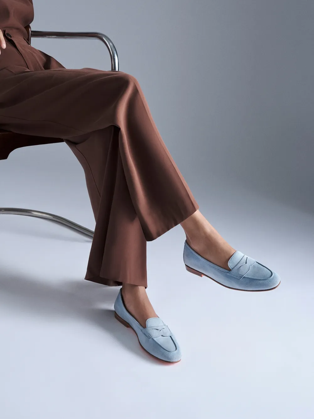 Santoni Carla suède loafers Blauw