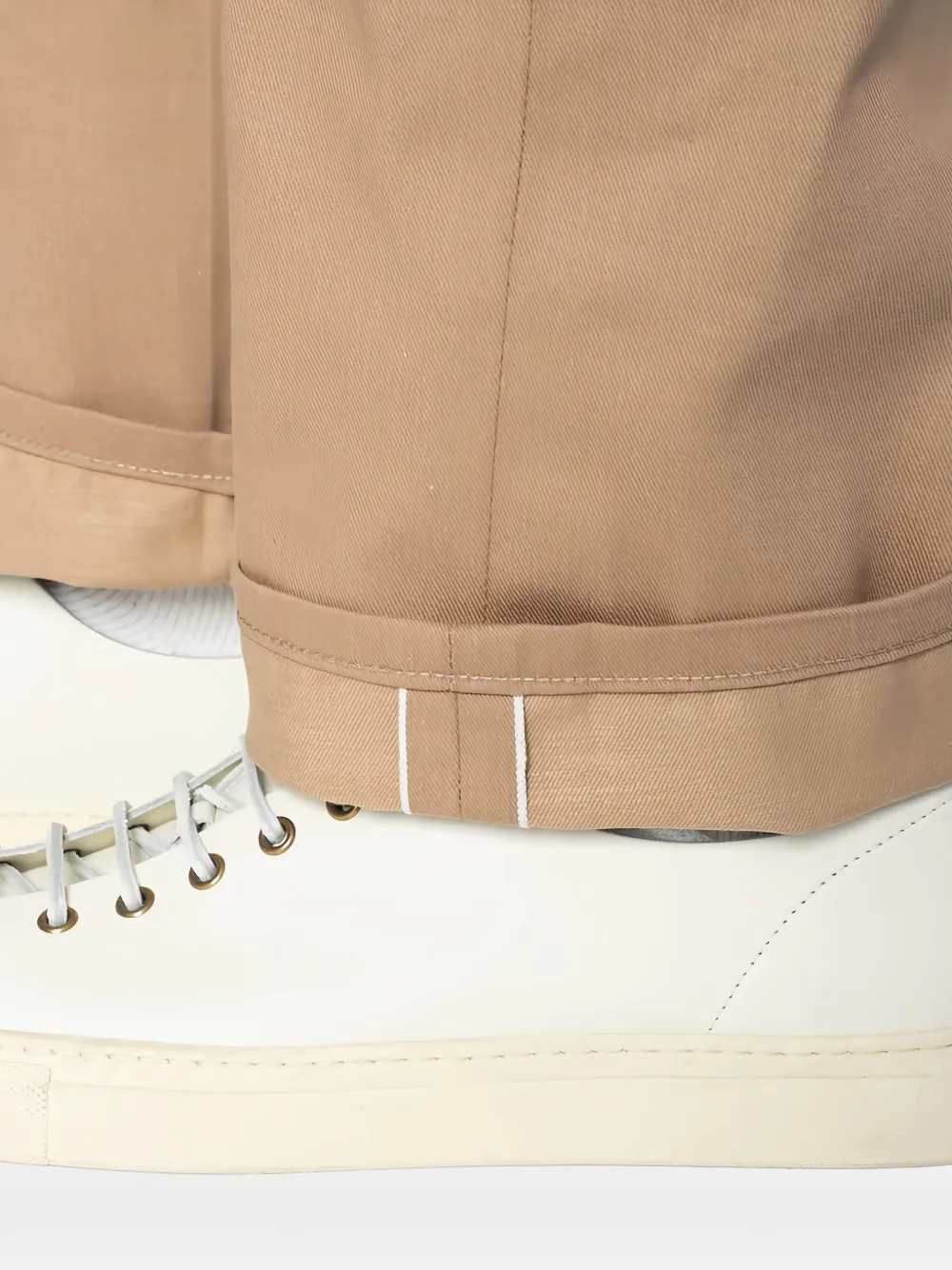 Naked and Famous True Guy Selvedge Slacks broek Beige