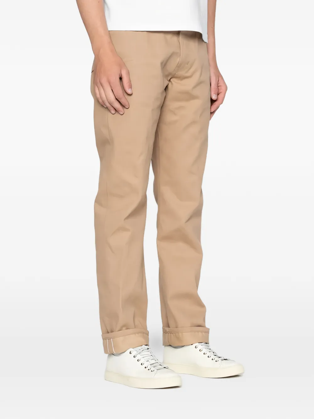Naked and Famous True Guy Selvedge Slacks broek Beige