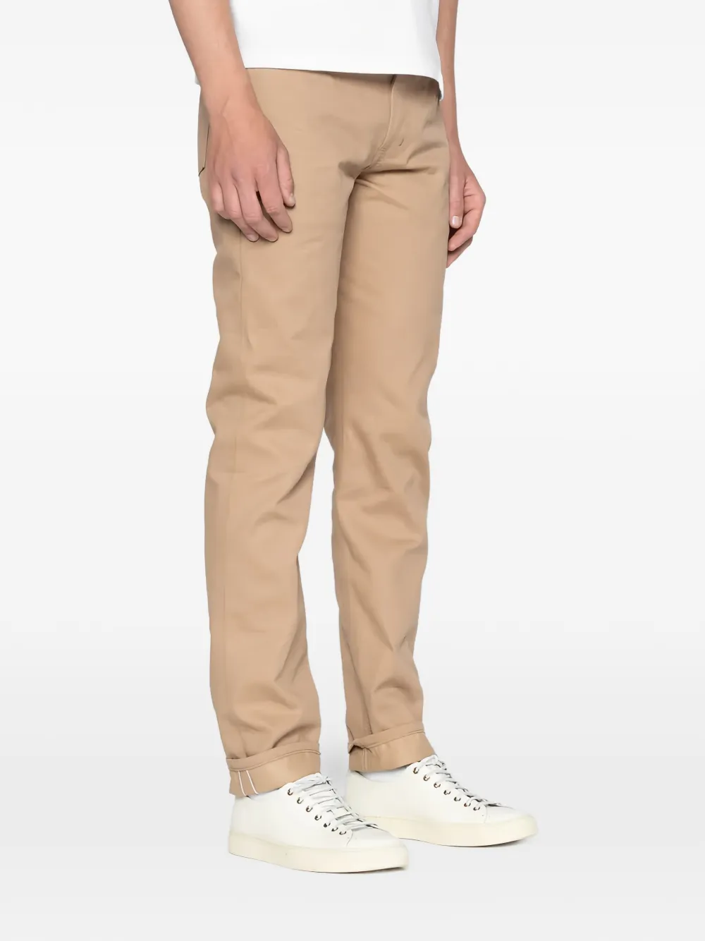 Naked and Famous Weird Guy Selvedge Slacks broek Beige