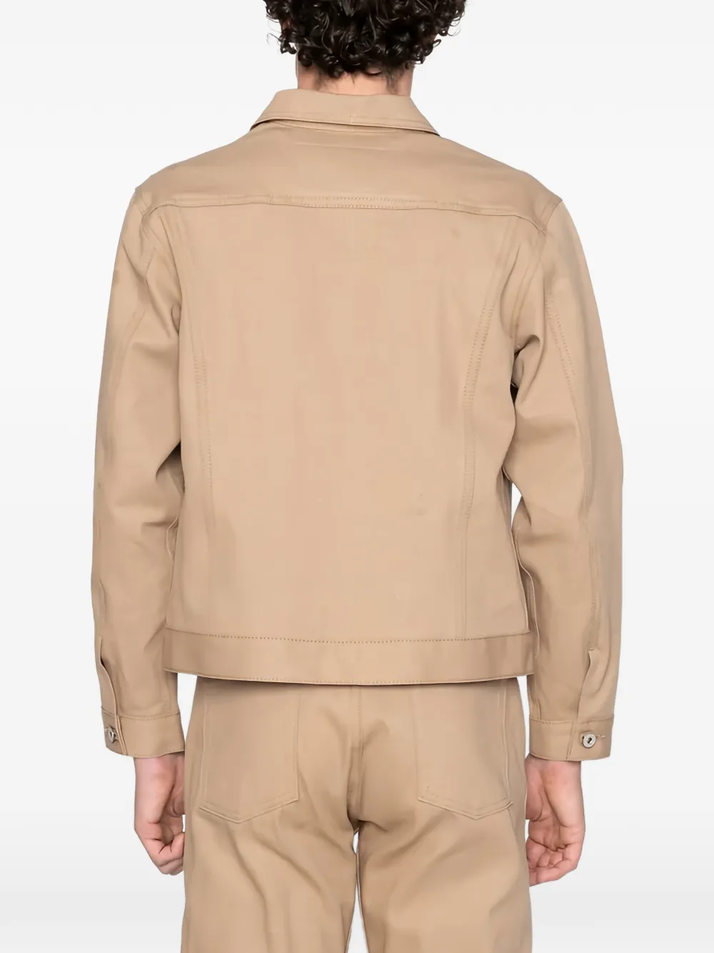 Naked and Famous Selvedge Slacks denim jack met opgestikte zak Beige