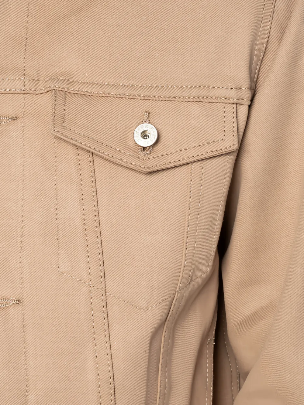 Naked and Famous Selvedge Slacks denim jack met opgestikte zak Beige