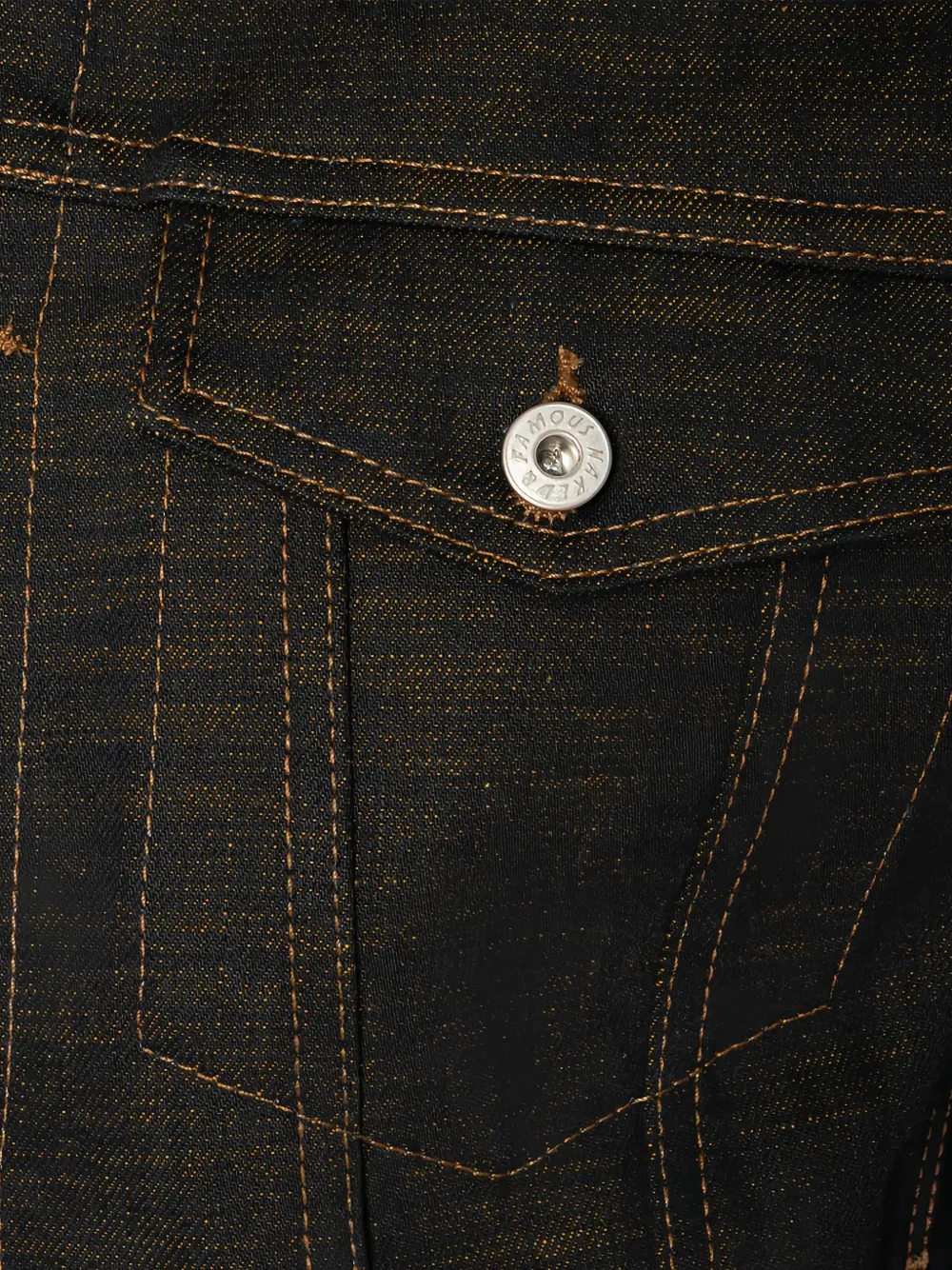 Naked and Famous Citrus Kasuri Selvedge denim jack met knopen Blauw