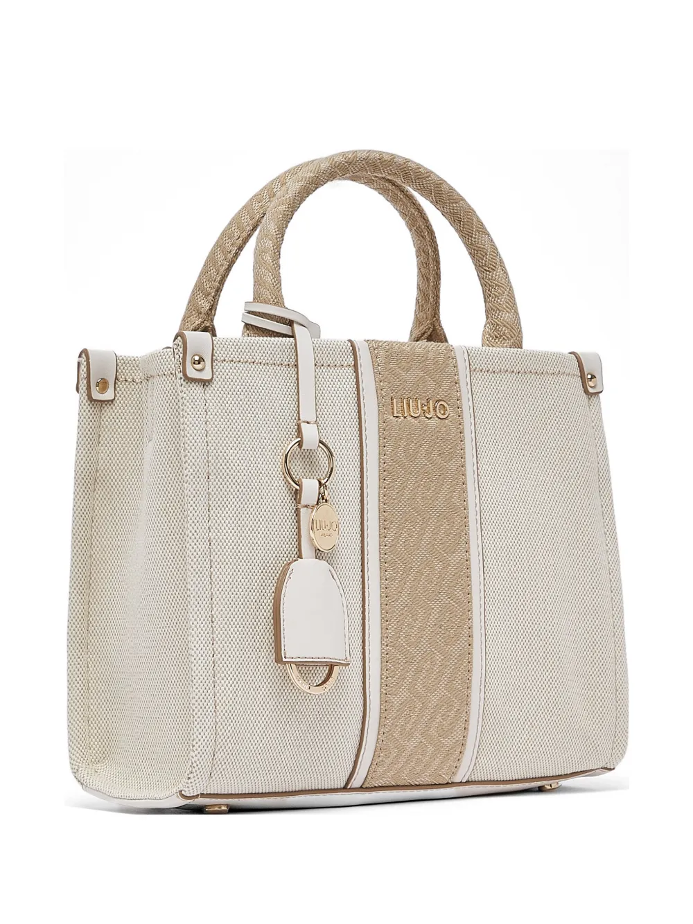 LIU JO small patterned-jacquard tote bag - Toni neutri