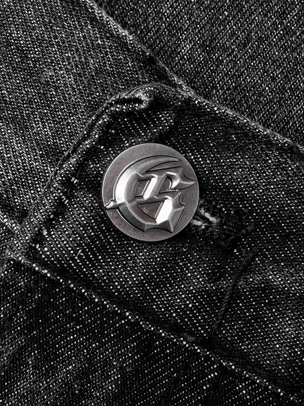  Godspeed Infinity V2 Logo-patch Frayed Jeans - Black 