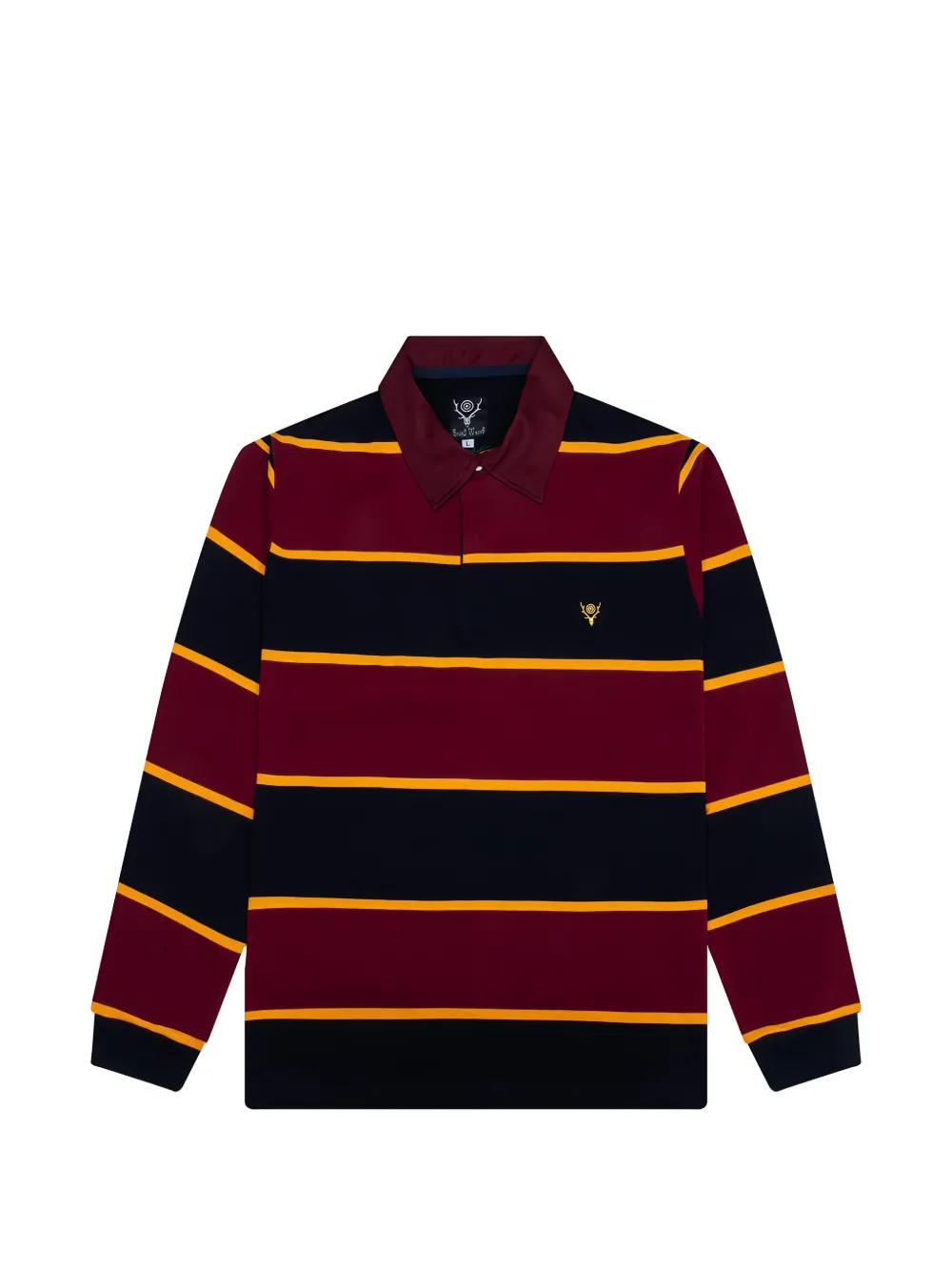 SOUTH2 WEST8 striped collared polo shirt - Rosso