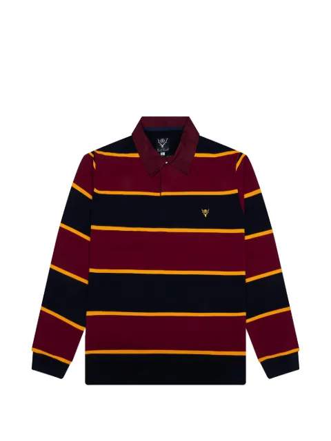 SOUTH2 WEST8 striped collared polo shirt