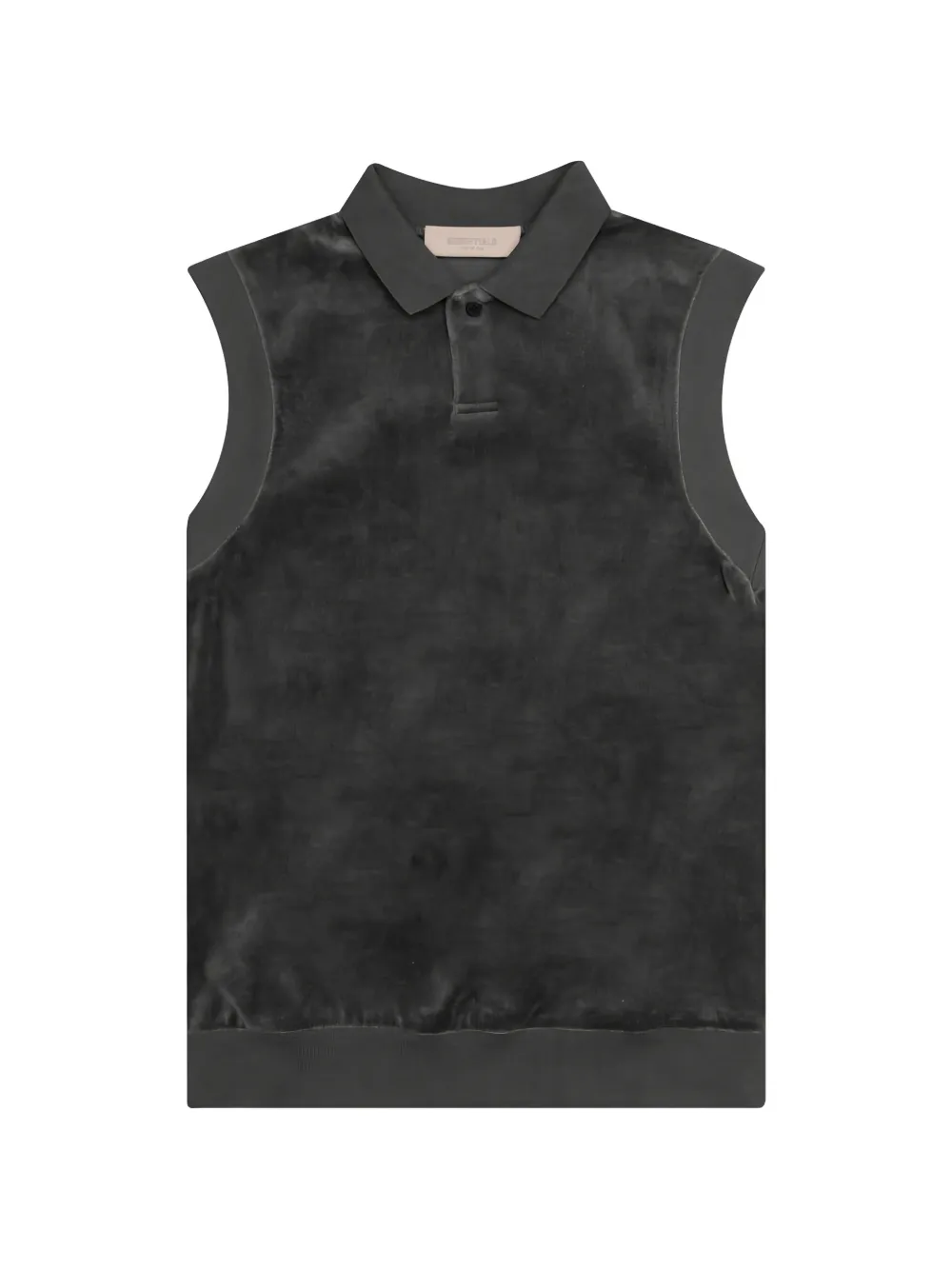 FEAR OF GOD ESSENTIALS velour sleeveless polo shirt - Grigio
