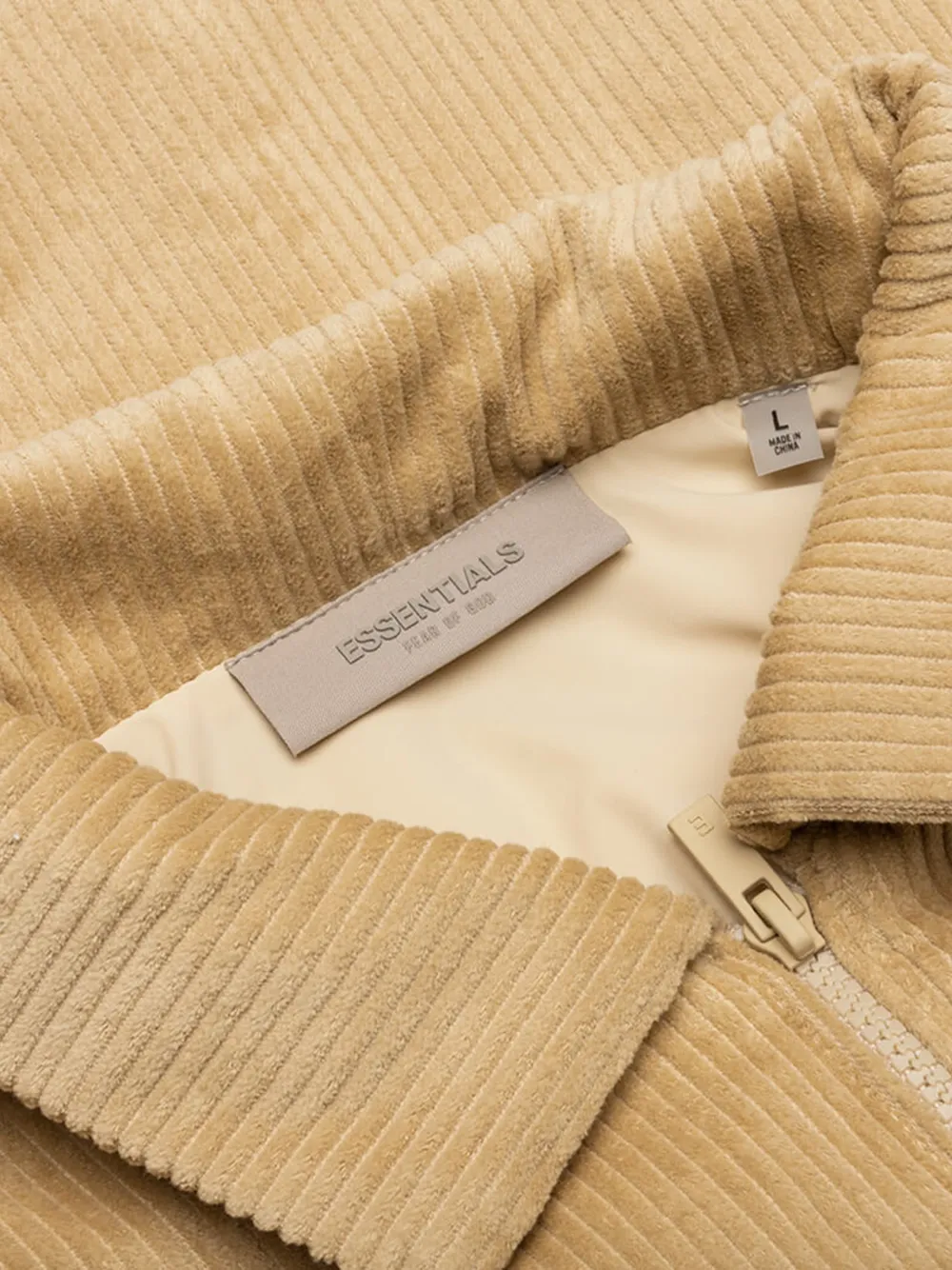 FEAR OF GOD ESSENTIALS Ribfluwelen shirtjack Beige