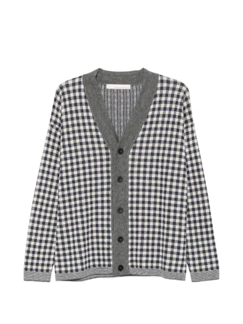 original vintage style gingham-pattern cardigan