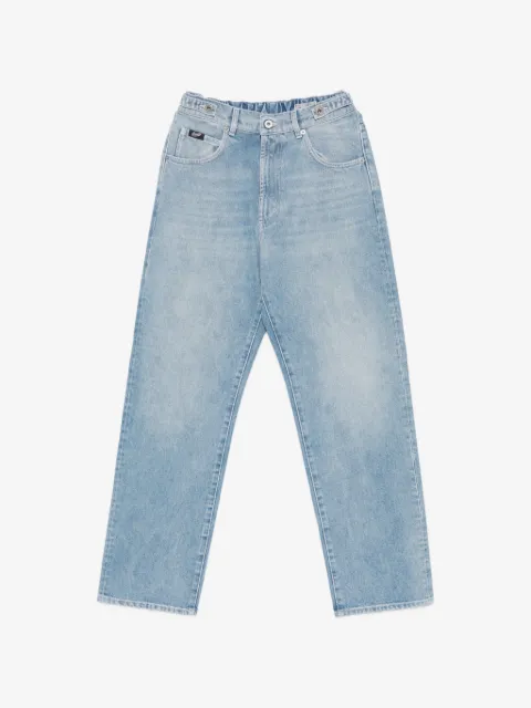 Pence elasticated-waistband faded-wash jeans