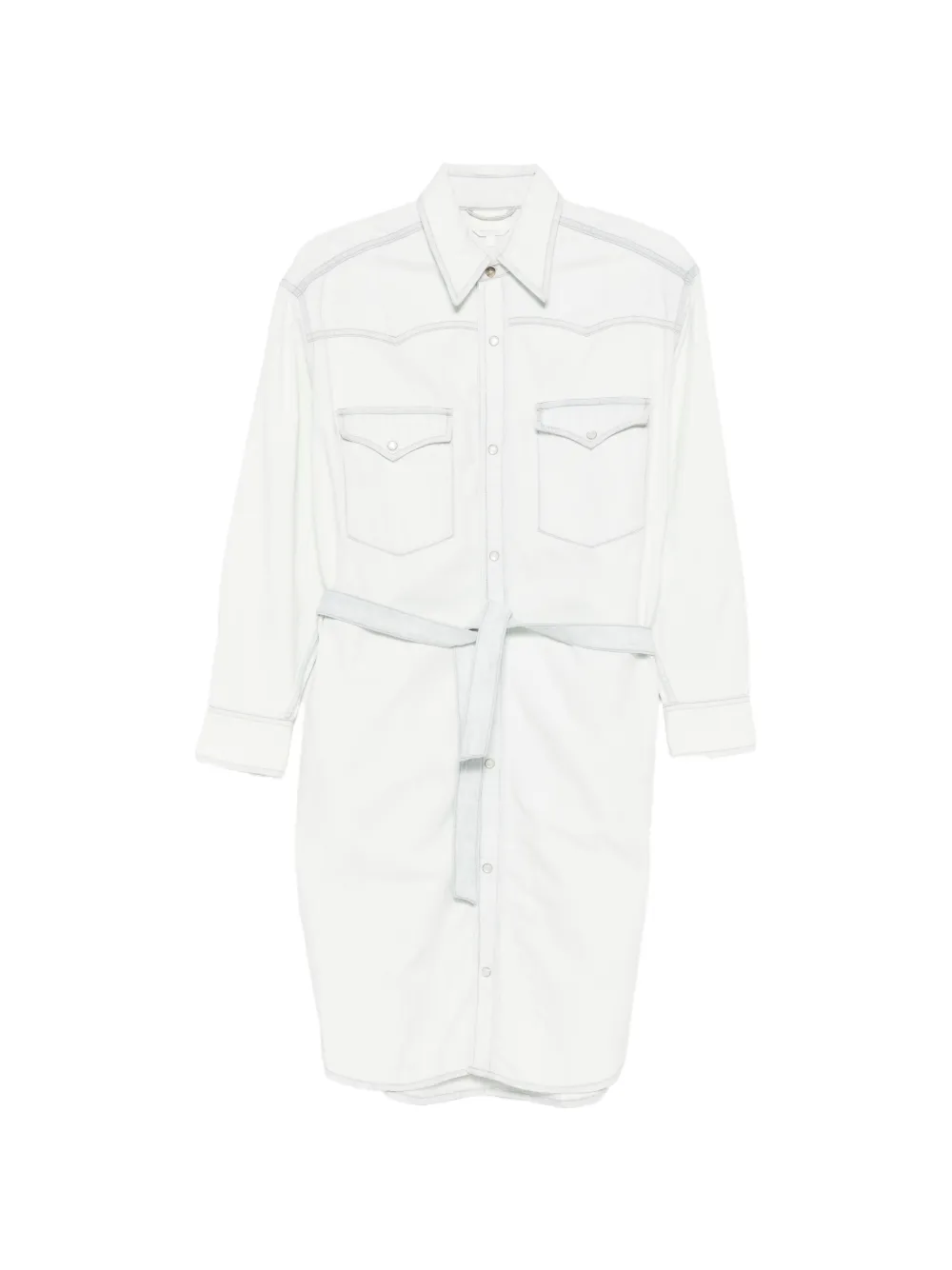 A.P.C. tie-fastening shirt mini dress - Bianco