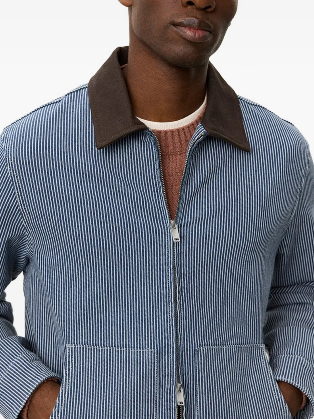 Les Deux Robert gestreept jack Blauw