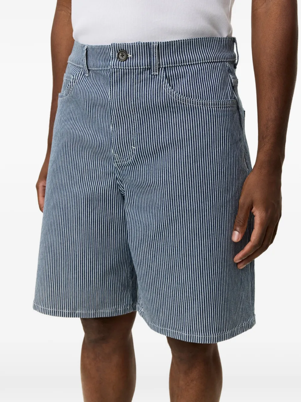 Les Deux Ryder gestreepte shorts Blauw