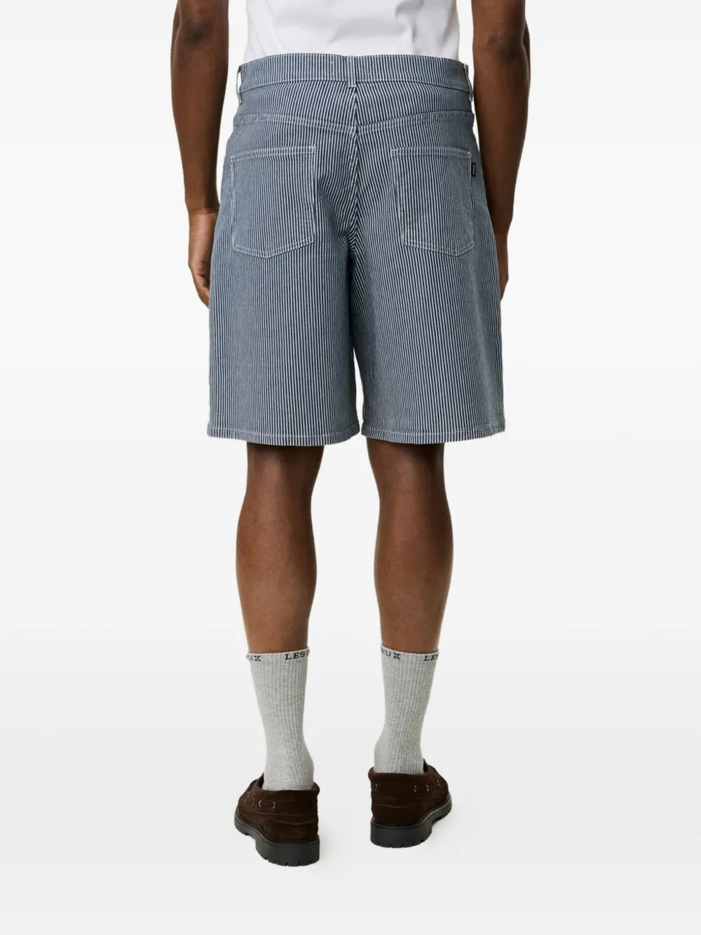 Les Deux Ryder gestreepte shorts Blauw