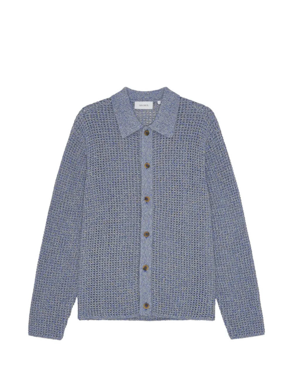 Les Deux Gerald open knit shirt - Blu