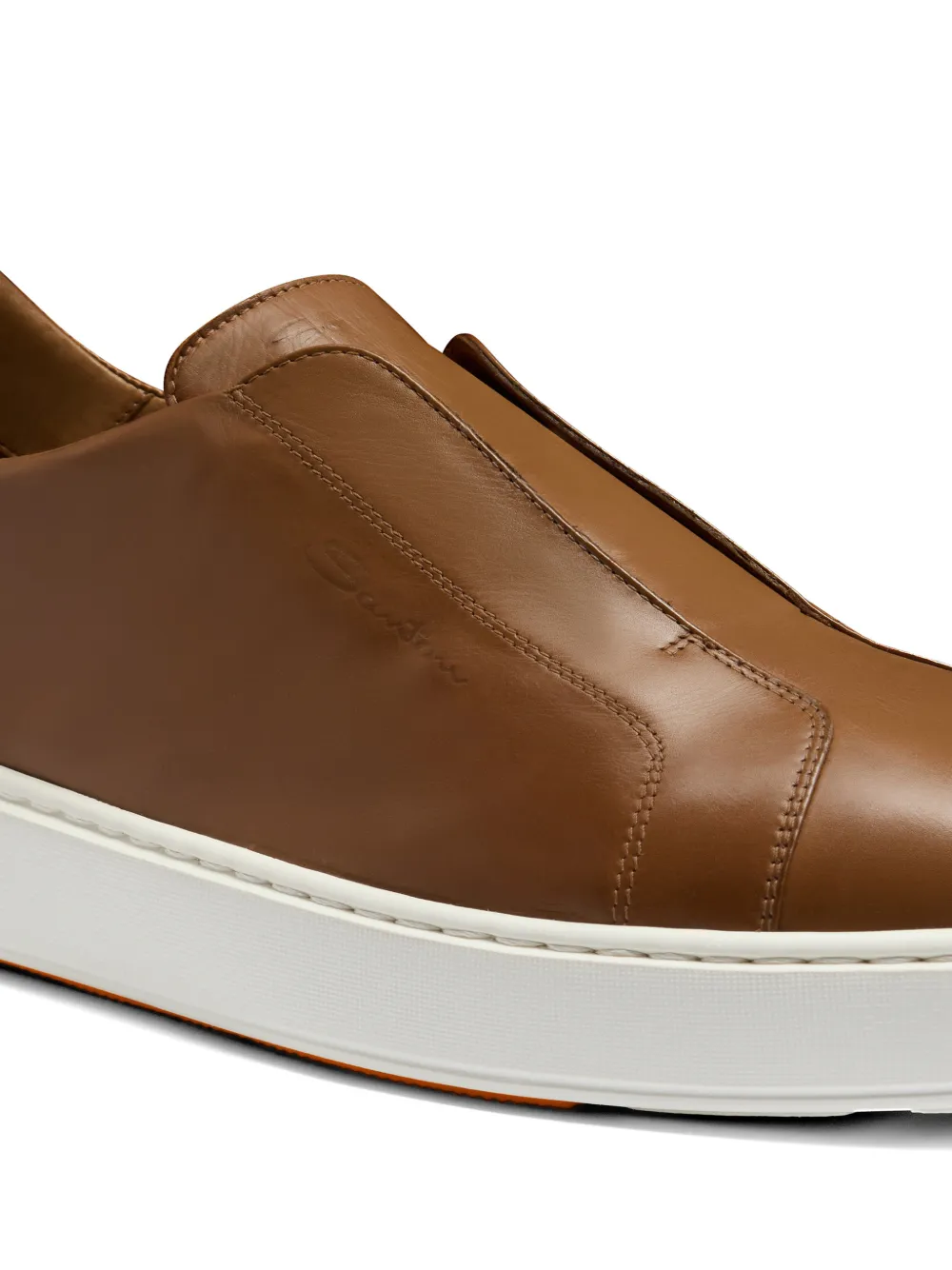 Santoni Leren sneakers Bruin