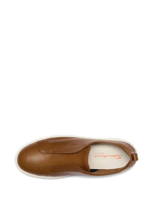 Santoni Leather slip-on Sneakers | Brown | FARFETCH display picture 2