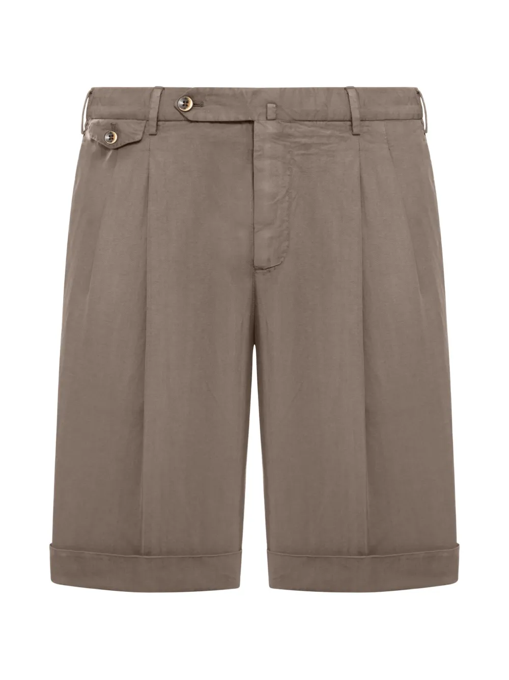 PT Torino cuffed pleated shorts - Marrone