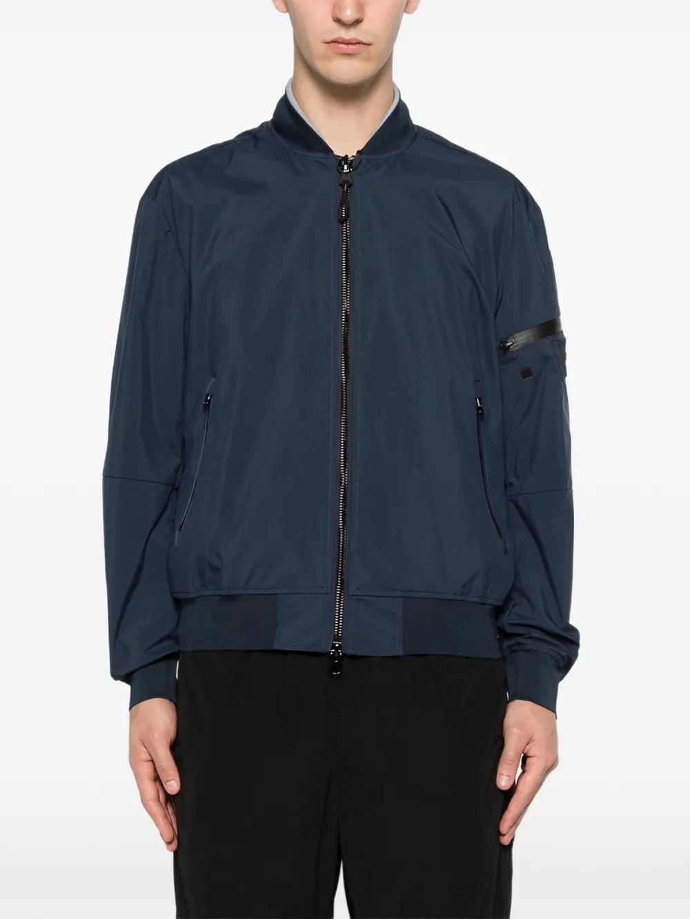Blauer Bomberjack met logopatch Blauw