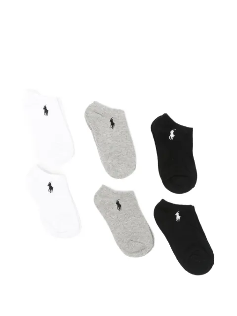 POLO RALPH LAUREN KIDS logo-embroidery socks set (set of six)
