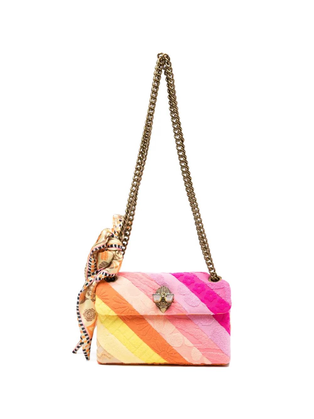 Kurt Geiger London mini Kensington striped chain shoulder bag - Rosa