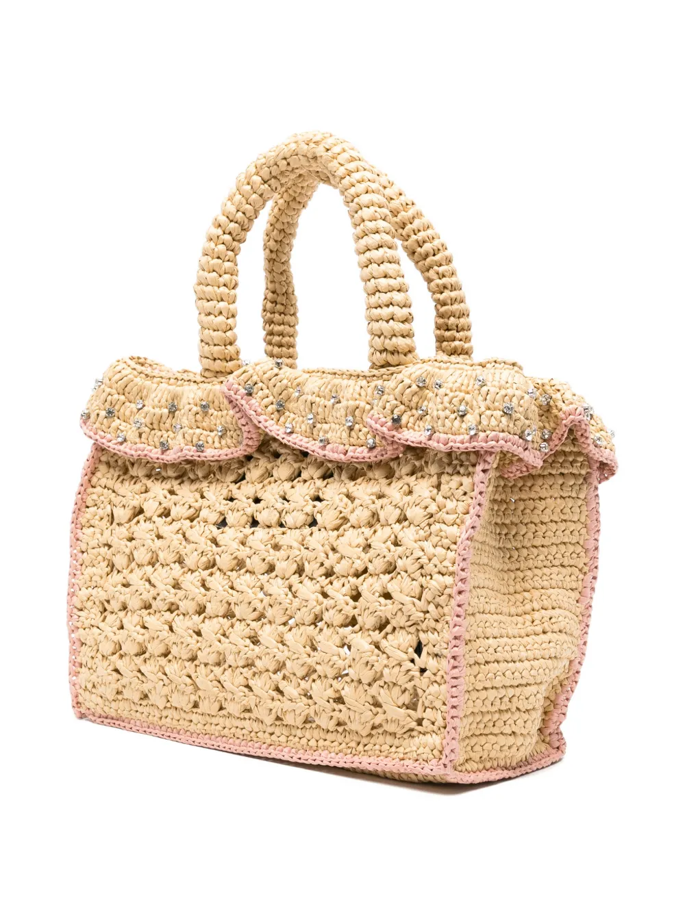 Kurt Geiger London Chelsea verfraaide shopper met ruches Beige