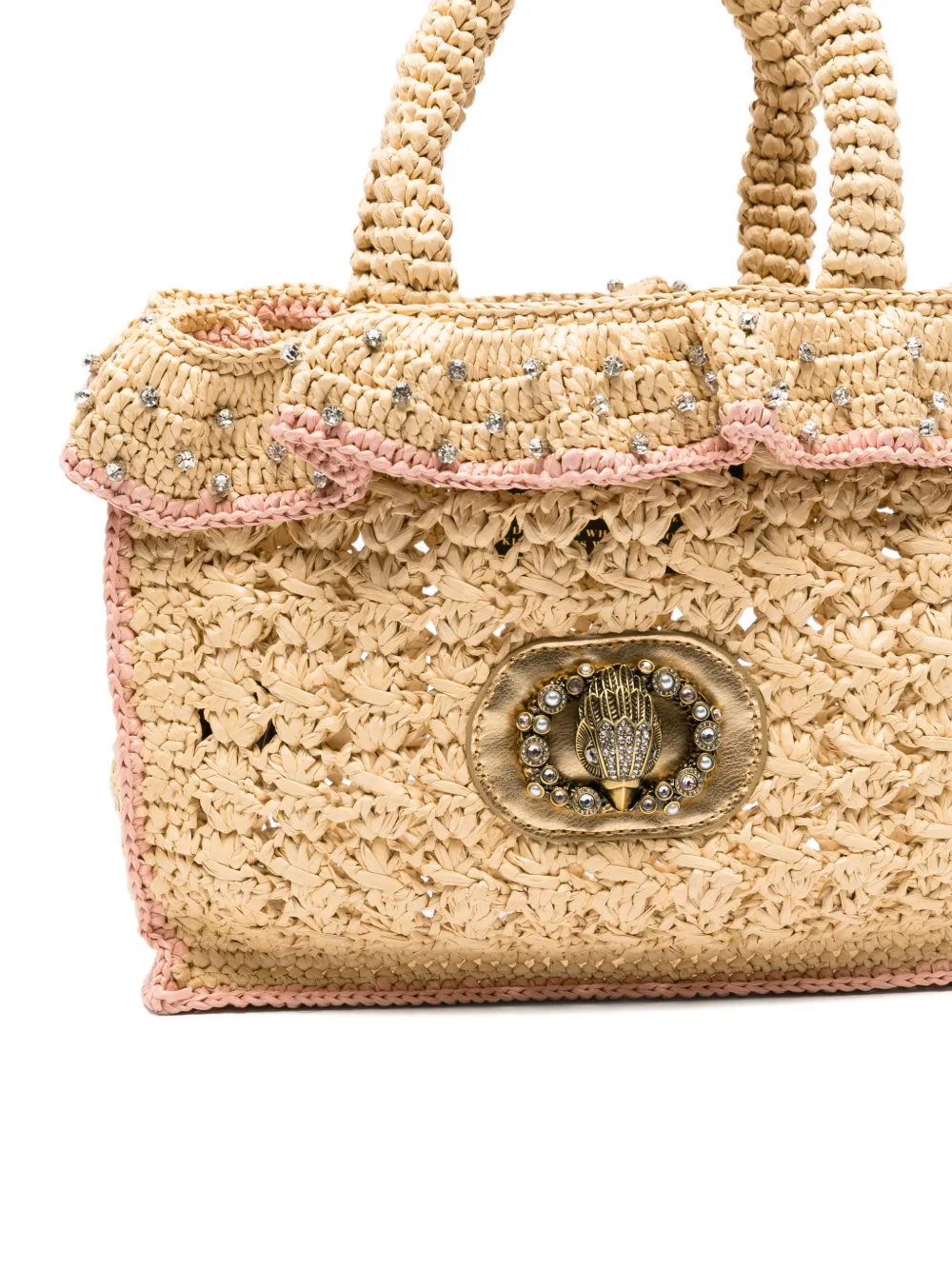 Kurt Geiger London Chelsea verfraaide shopper met ruches Beige