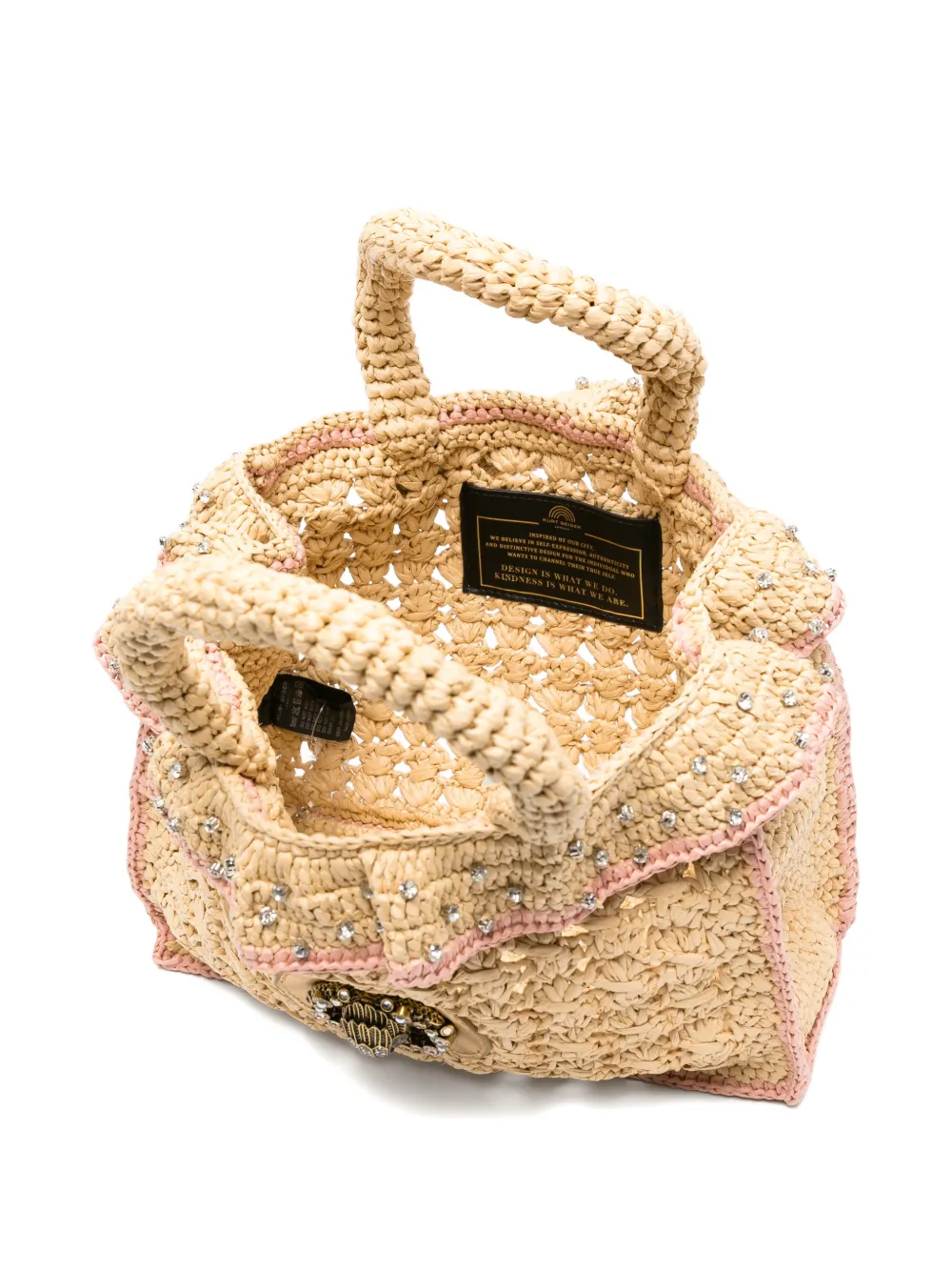 Kurt Geiger London Chelsea verfraaide shopper met ruches Beige