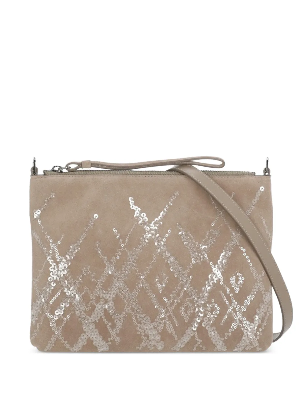 PANICALE sequin-embellished crossbody bag - Toni neutri
