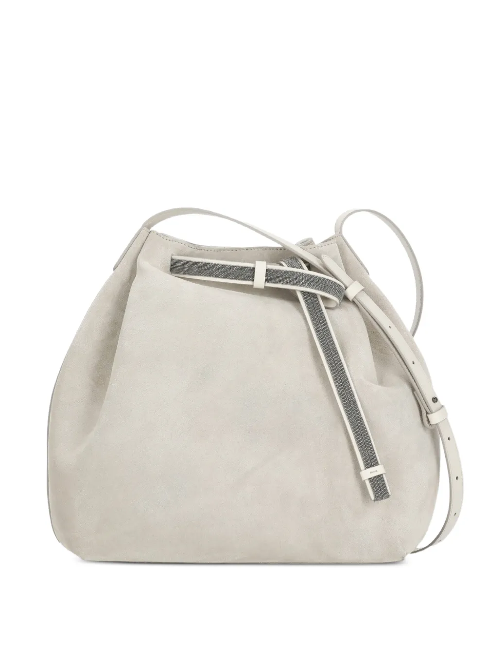 PANICALE drawstring strap leather bucket bag - Toni neutri