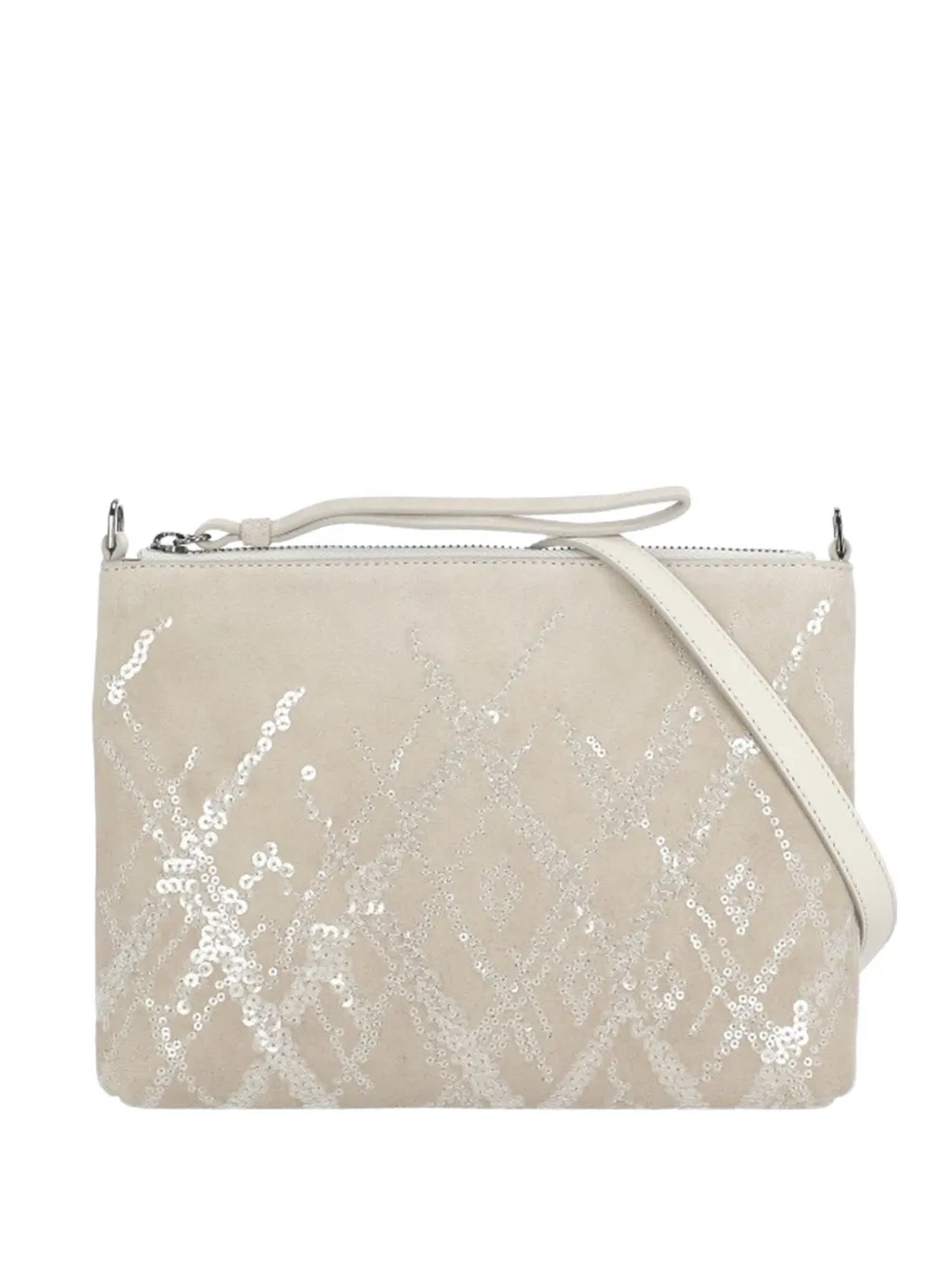 PANICALE sequin-embellished crossbody bag - Toni neutri