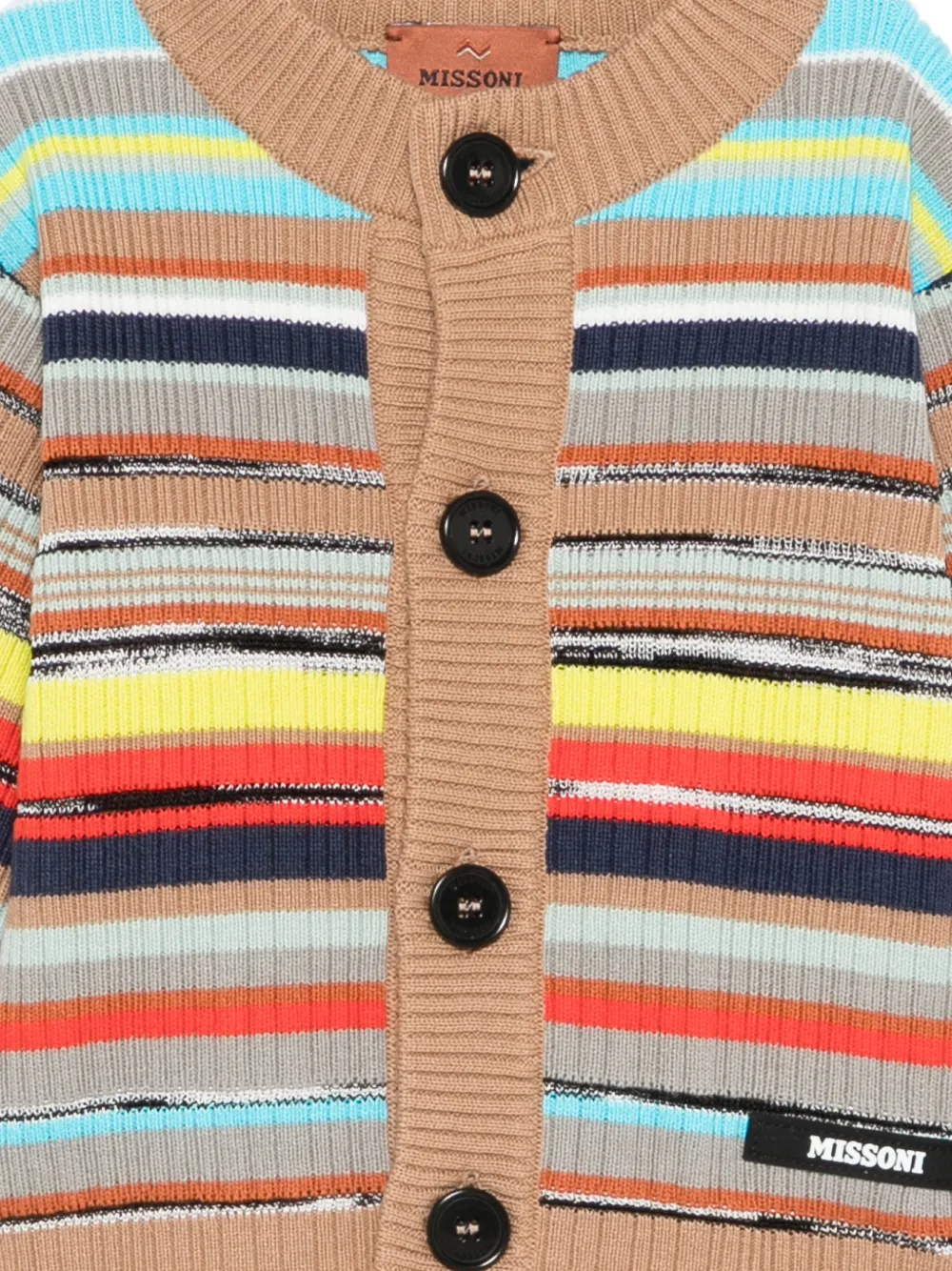 Missoni Kids Gestreept vest met knoop Beige