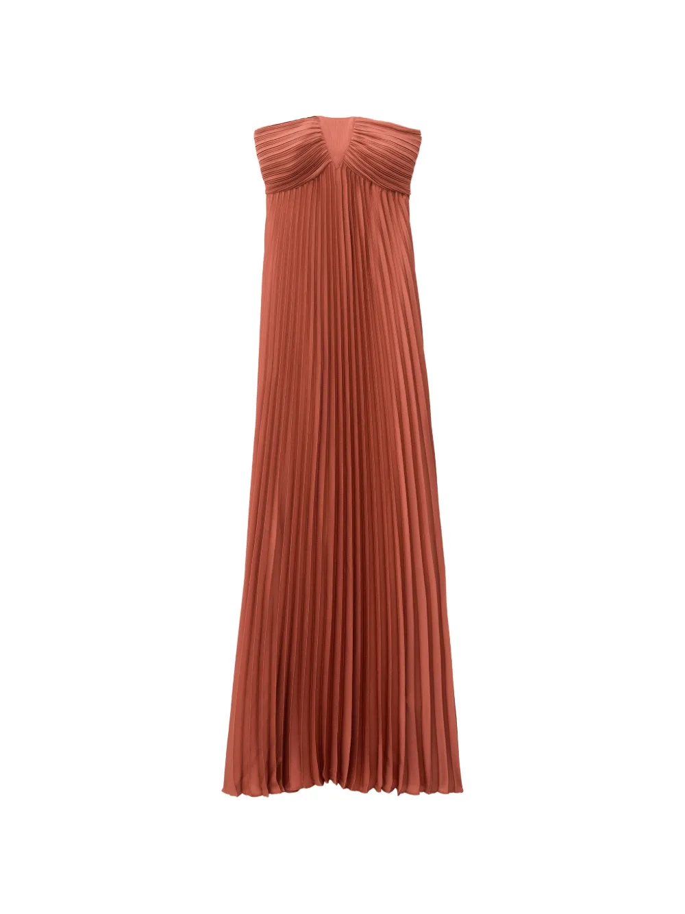 Ba&Sh Willow pleated strapless dress - Marrone