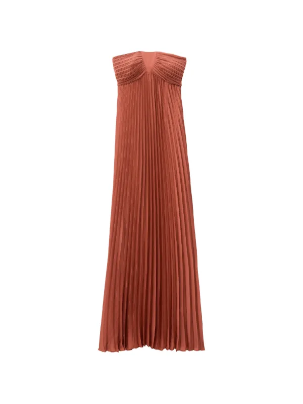 willow pleated midi dress A.L.C. Willow Sleeveless Pleated Maxi Dress