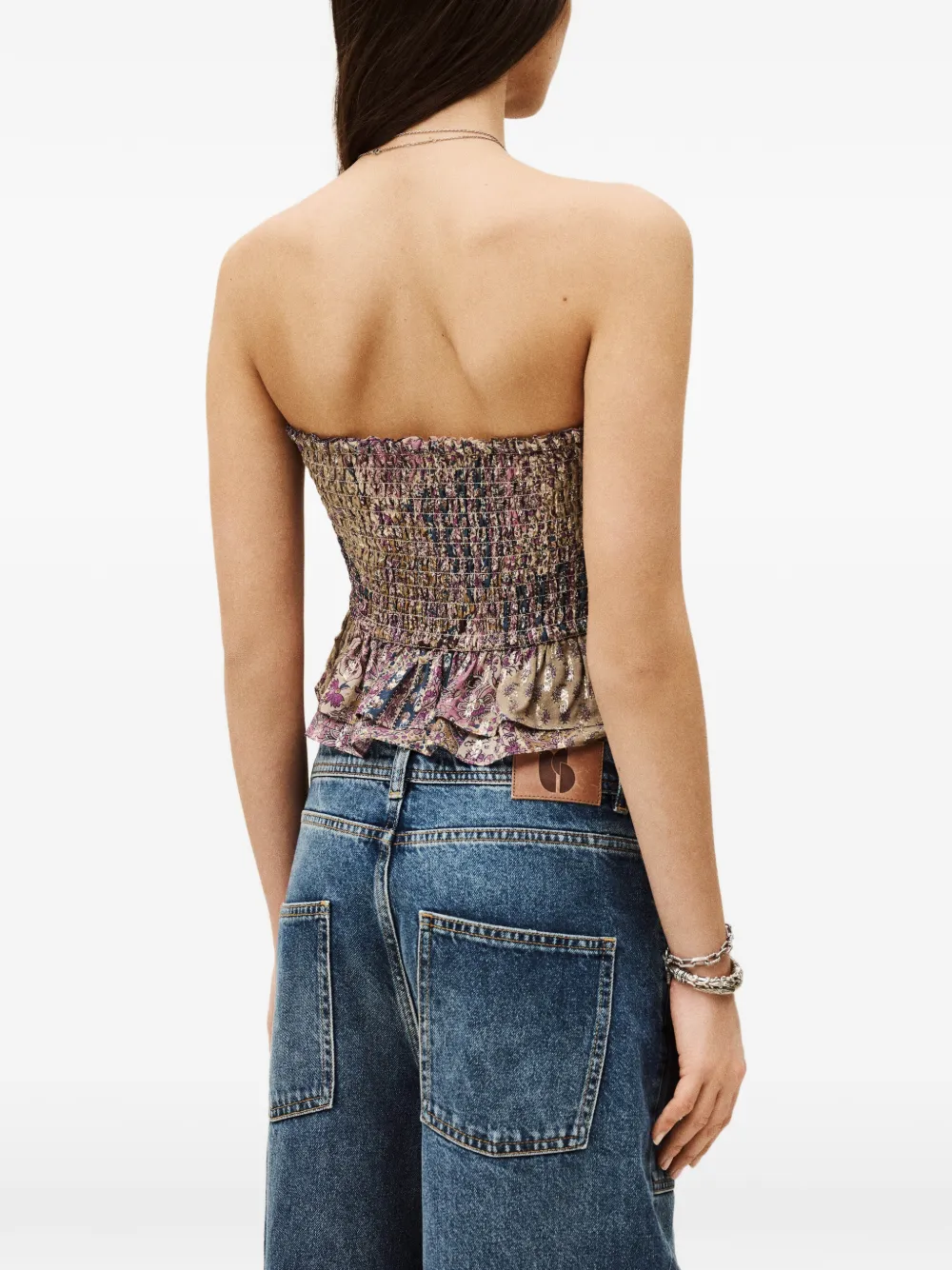  Ba&sh Top Floral Con Volantes - Neutro 